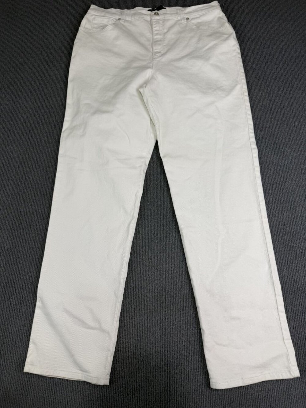 Gloria Vanderbilt Amanda Womens White Jeans Straight Leg 16
